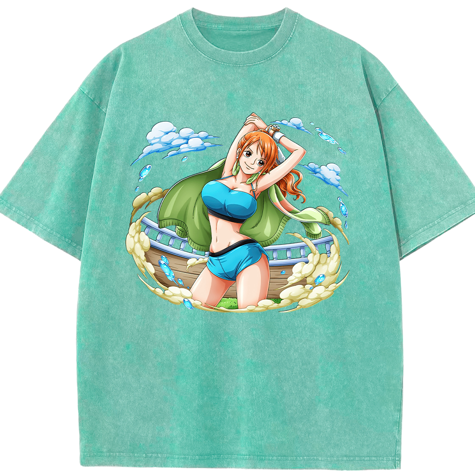 ワンピース ナミ ONE PIECE Nami 綿100% ヴィンテージ風 半袖Tシャツ（フロントプリント）